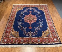 7 x 9.10 Vintage Hand Knotted 100% Wool Vegetable Dye Area Rug 1068 Montaage Inc. image 1