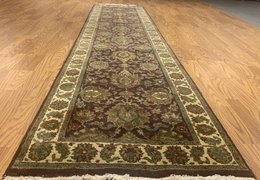 2.7 x 10 Runner Indo Agra Hand spawned 100% Wool Hand Knotted Vegetable Dye 4430 Montaage Inc. image 1