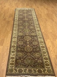2.7 x 10 Runner Indo Agra Hand spawned 100% Wool Hand Knotted Vegetable Dye 4430 Montaage Inc. image 10