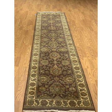 2.7 x 10 Runner Indo Agra Hand spawned 100% Wool Hand Knotted Vegetable Dye 4430 Montaage Inc. image 1