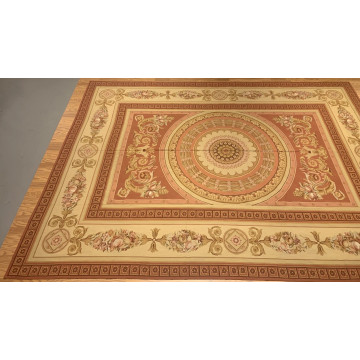 9.9 x 13.5  French Aubusson Hand Knotted Wool Needle Point Rug 4470 Montaage Inc. image 5