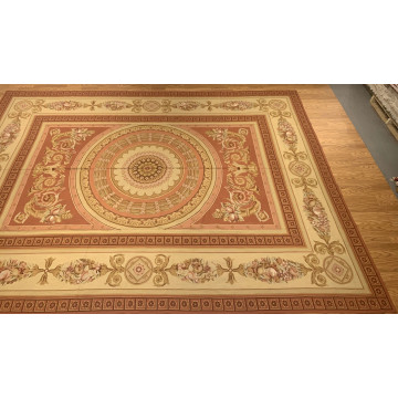 9.9 x 13.5  French Aubusson Hand Knotted Wool Needle Point Rug 4470 Montaage Inc. image 6