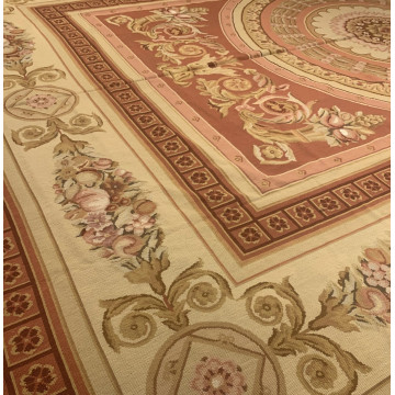 9.9 x 13.5  French Aubusson Hand Knotted Wool Needle Point Rug 4470 Montaage Inc. image 2