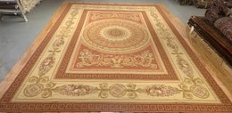 9.9 x 13.5  French Aubusson Hand Knotted Wool Needle Point Rug 4470 Montaage Inc. image 19