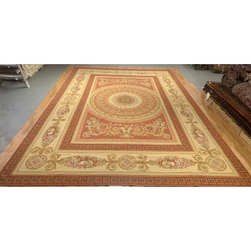 9.9 x 13.5  French Aubusson Hand Knotted Wool Needle Point Rug 4470 Montaage Inc. image 1