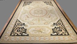 9.8 x 14.1 ft  Hand woven French Aubusson Weave 100% wool Area rug 4490 Montaage Inc. image 20