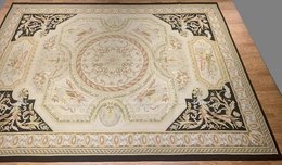 9.8 x 14.1 ft  Hand woven French Aubusson Weave 100% wool Area rug 4490 Montaage Inc. image 4