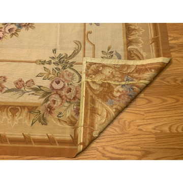 8 x 10 French Aubusson Needle Point 100% Wool Hand Knotted Area Rug