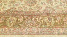 9 x 12 Beige & Olive Indo Agra All-Over Wool Hand-Knotted Oriental Rug 5272 Montaage Inc. image 5