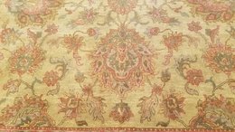 9 x 12 Beige & Olive Indo Agra All-Over Wool Hand-Knotted Oriental Rug 5272 Montaage Inc. image 8