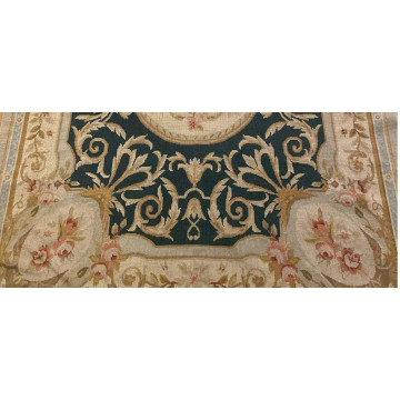 4x6 Hand woven French Needlepoint Portuguese Aubusson 100% wool Area rug 6465 Montaage Inc. image 4