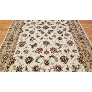 3 x 5 Ivory All over Design Fine quality Wool & Silk Hand Knotted Area rug