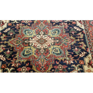 6 x 9 Navy Indo Heriz Hand Knotted wool fine Quality rug 20050 Montaage Inc. image 6