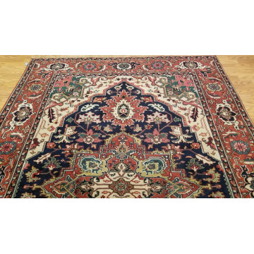 6 x 9 Navy Indo Heriz Hand Knotted wool fine Quality rug 20050 Montaage Inc. image 7
