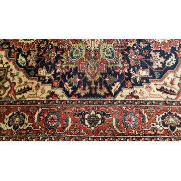 6 x 9 Navy Indo Heriz Hand Knotted wool fine Quality rug 20050 Montaage Inc. image 8