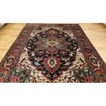 6 x 9 Navy Indo Heriz Hand Knotted wool fine Quality rug 20050 Montaage Inc. image 2