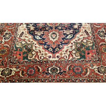 6 x 9 Navy Indo Heriz Hand Knotted wool fine Quality rug 20050 Montaage Inc. image 4