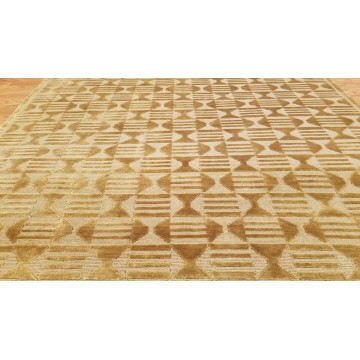 6 x 9 Brown & Gold  Modern Hand Knotted Wool Nepal rug 20055 Montaage Inc. image 4