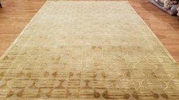 6 x 9 Brown & Gold  Modern Hand Knotted Wool Nepal rug 20055 Montaage Inc. image 9