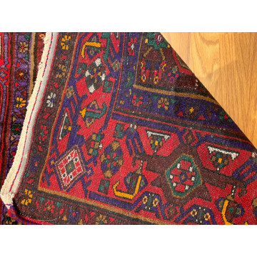 4.4x 6.9 Vintage Tribal Geometric  Rust 100% Wool Rug Vegetable Dye Rug 41200 Montaage Inc. image 4