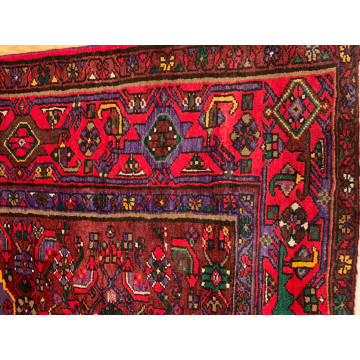 4.4x 6.9 Vintage Tribal Geometric  Rust 100% Wool Rug Vegetable Dye Rug 41200 Montaage Inc. image 5