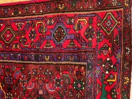 4.4x 6.9 Vintage Tribal Geometric  Rust 100% Wool Rug Vegetable Dye Rug 41200 Montaage Inc. image 7
