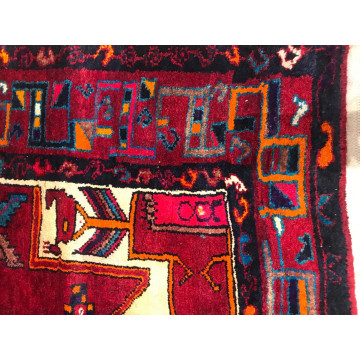 5.2 x 7.11 ft Vintage Tribal Geometric 100% Wool Hand Knotted Vegetable Dye Rug 41666 Montaage Inc. image 6