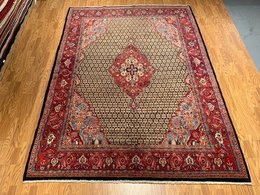 7 x 11  Vintage Hand Knotted 100% Wool Vegetable Dye Area Rug 41888 Montaage Inc. image 2