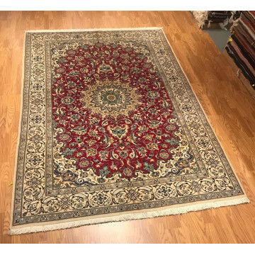 6.7 x 10 Vintage Wool & Silk Hand Knotted Area Rug 42707 Montaage Inc. image 2