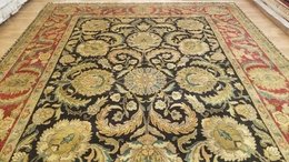9 x 12 Black Indo Agra All-Over Wool Hand-Knotted Oriental Rug 50009 Montaage Inc. image 7