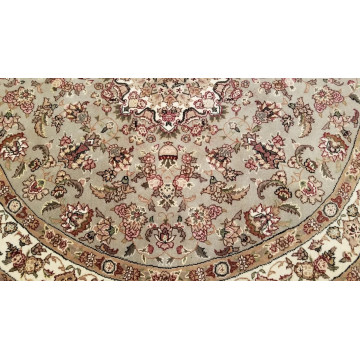 6 x 6 Round Light Green Wool & Silk Hand Knotted Area rug