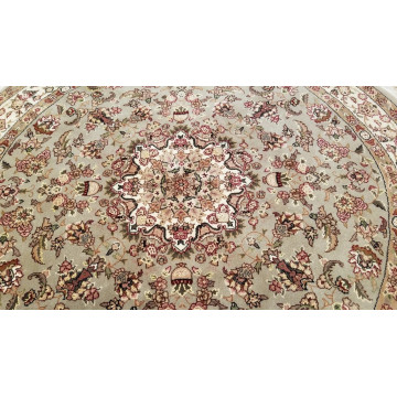 6 x 6 Round Light Green Wool & Silk Hand Knotted Area rug 283214 Montaage Inc. image 7