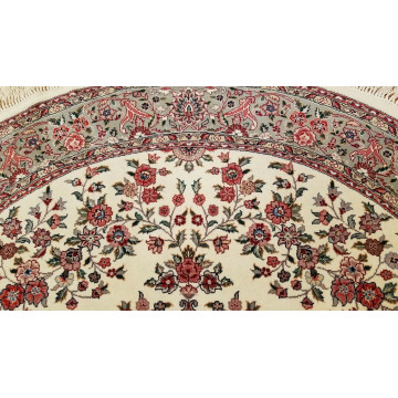 6 x 6 Round Ivory  Wool & Silk Hand Knotted Area rug 283310 Montaage Inc. image 7