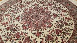 6 x 6 Round Ivory  Wool & Silk Hand Knotted Area rug 283310 Montaage Inc. image 3