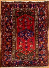 4.4 x 7.1 Vintage Tribal Geometric Red 100% Wool Vegetable Dye Rug 410350 Montaage Inc. image 5