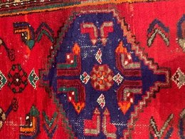 4.4 x 7.1 Vintage Tribal Geometric Red 100% Wool Vegetable Dye Rug 410350 Montaage Inc. image 7