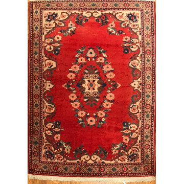 4.1 x 6.6 Vintage Tribal Medallion Red 100% Wool Vegetable Dye Rug 411155 Montaage Inc. image 4