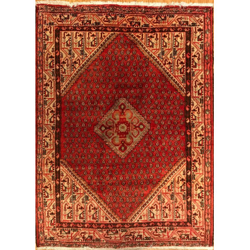 4.4 x6.8 Vintage Tribal 100% Wool Hand Knotted Vegetable Dye Area Rug 412222 Montaage Inc. image 1