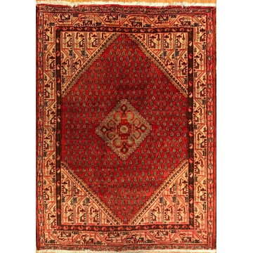 4.4 x6.8 Vintage Tribal 100% Wool Hand Knotted Vegetable Dye Area Rug 412222 Montaage Inc. image 4