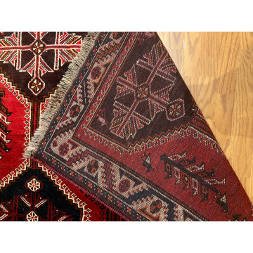 5.6 x 8.3 Vintage Tribal Red Rose 100% Wool Hand Made Rug Vegetable Dye 412861 Montaage Inc. image 5