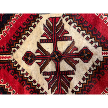 5.6 x 8.3 Vintage Tribal Red Rose 100% Wool Hand Made Rug Vegetable Dye 412861 Montaage Inc. image 7