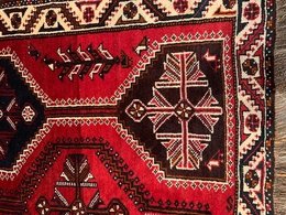 5.6 x 8.3 Vintage Tribal Red Rose 100% Wool Hand Made Rug Vegetable Dye 412861 Montaage Inc. image 6