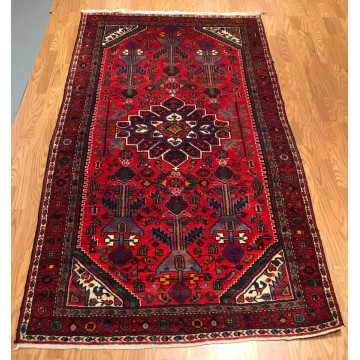 4.7 x 8.7 Vintage Tribal Geometric Red 100% Wool Vegetable Dye 413000 Montaage Inc. image 3
