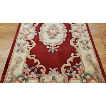 3 x 5 Rusty Red Hand Woven French Aubusson 90L Wool 413150 Montaage Inc. image 4
