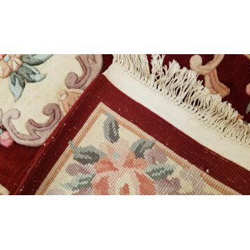 3 x 5 Rusty Red Hand Woven French Aubusson 90L Wool 413150 Montaage Inc. image 8