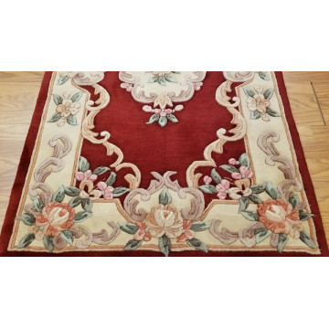 3 x 5 Rusty Red Hand Woven French Aubusson 90L Wool 413150 Montaage Inc. image 3