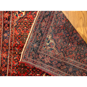 4.9x 8.9  Vintage Tribal Red/Navy 100% Wool Hand Made Rug Vegetable Dye 413190 Montaage Inc. image 5