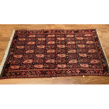 4.2 x 6.9  Vintage Tribal Geometric Red 100% Wool Vegetable Dye Rug 413208 Montaage Inc. image 5