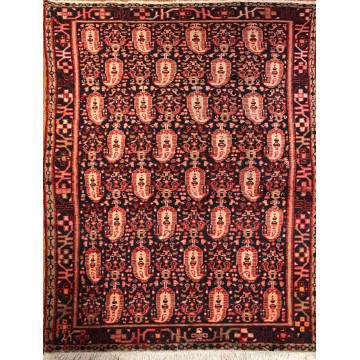 4.2 x 6.9  Vintage Tribal Geometric Red 100% Wool Vegetable Dye Rug 413208 Montaage Inc. image 1