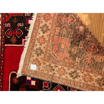 4.2 x 6.6 ft  Vintage Tribal Red 100% Wool Vegetable Dye Rug 413222 Montaage Inc. image 6
